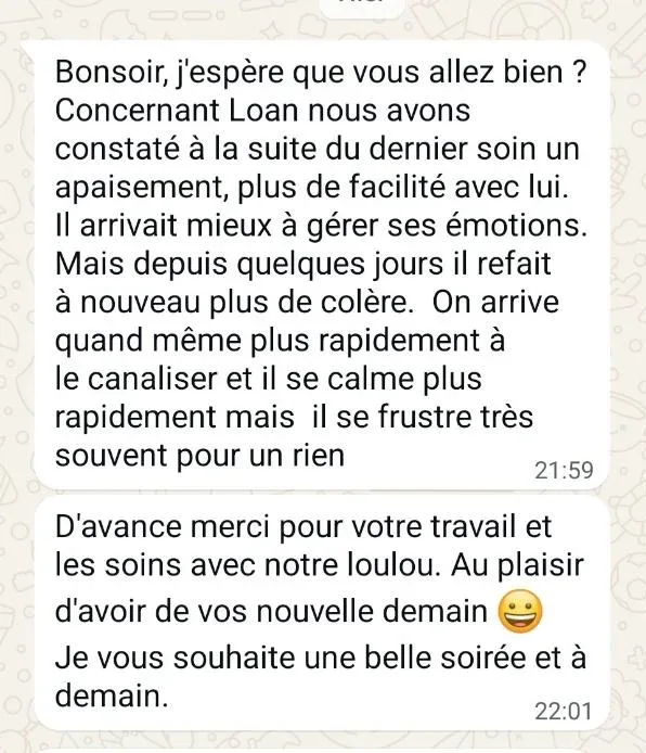 Message d'un parent accompagné par Estelle Olivier — avis n°1