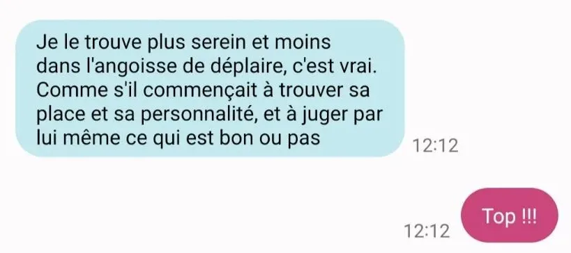 Message d'un parent accompagné par Estelle Olivier — avis n°10