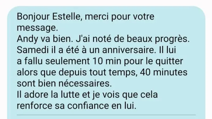 Message d'un parent accompagné par Estelle Olivier — avis n°11