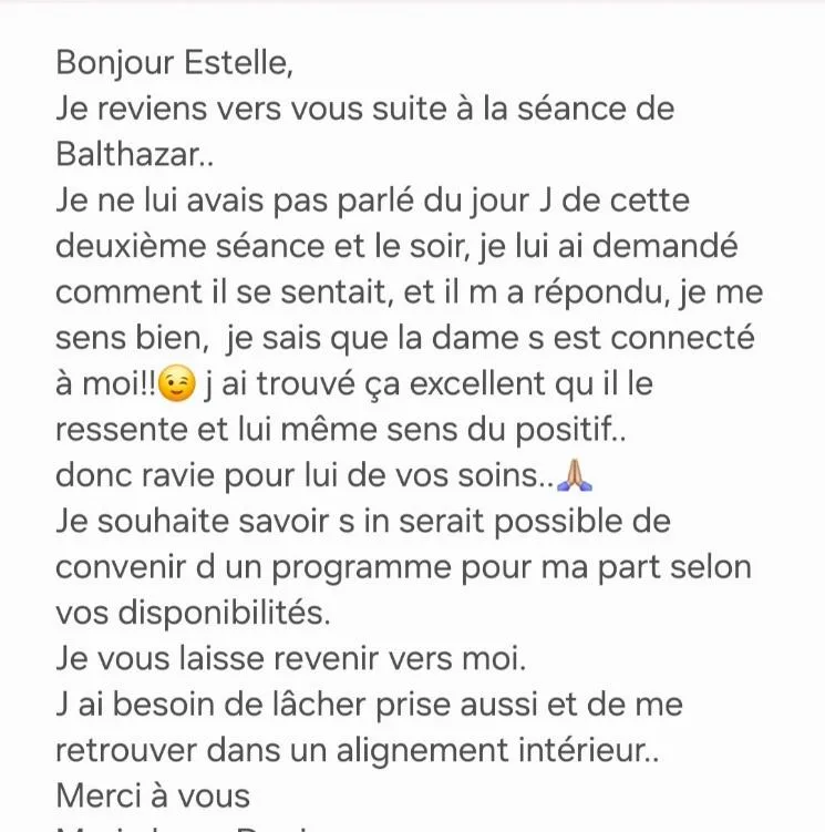 Message d'un parent accompagné par Estelle Olivier — avis n°15