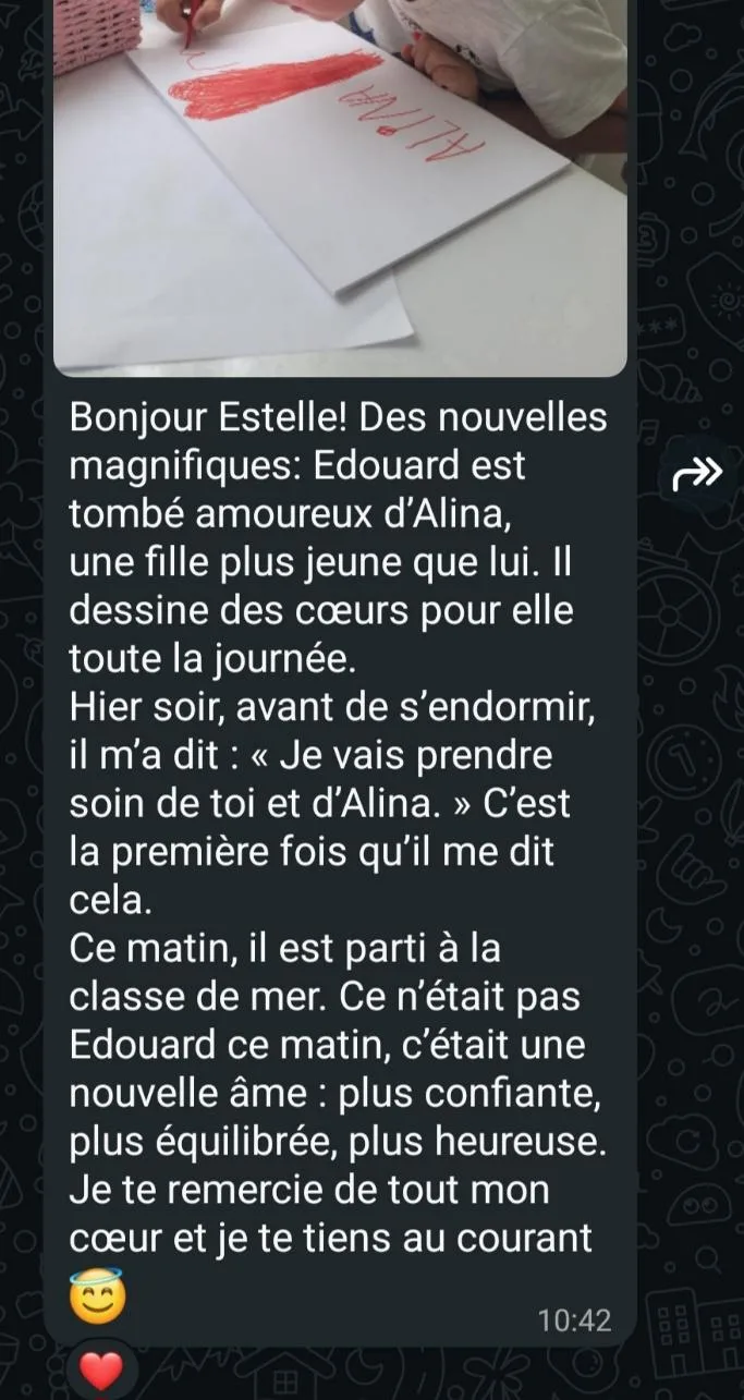 Message d'un parent accompagné par Estelle Olivier — avis n°19