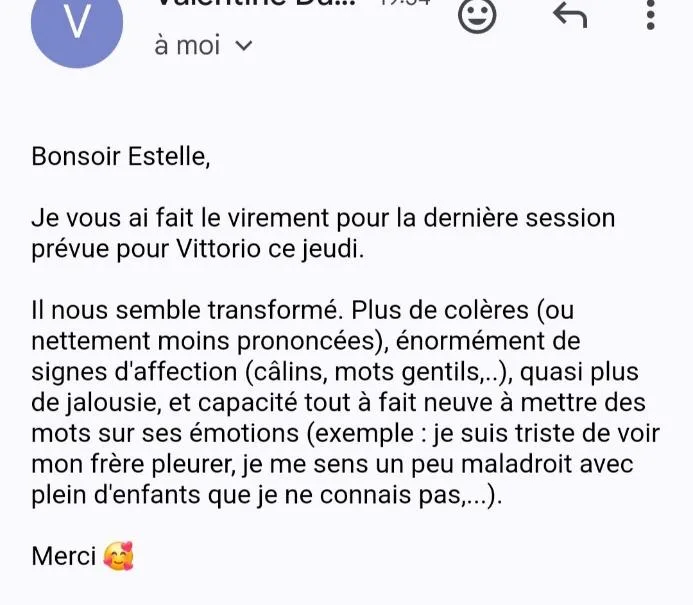 Message d'un parent accompagné par Estelle Olivier — avis n°2